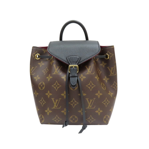 棕色 原花帆布 黑色牛皮 Montsouris BB 後背包【LOUIS VUITTON LV 路易威登】 M45516
