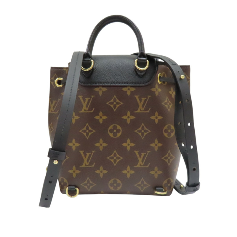 棕色 原花帆布 黑色牛皮 Montsouris BB 後背包【LOUIS VUITTON LV 路易威登】 M45516-1