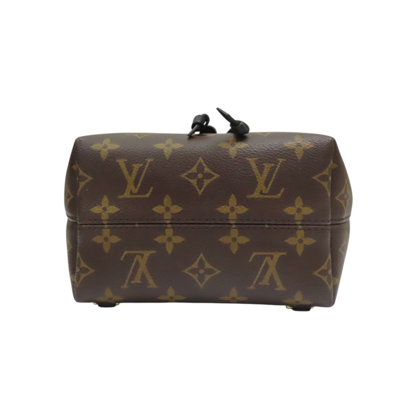 棕色 原花帆布 黑色牛皮 Montsouris BB 後背包【LOUIS VUITTON LV 路易威登】 M45516-3