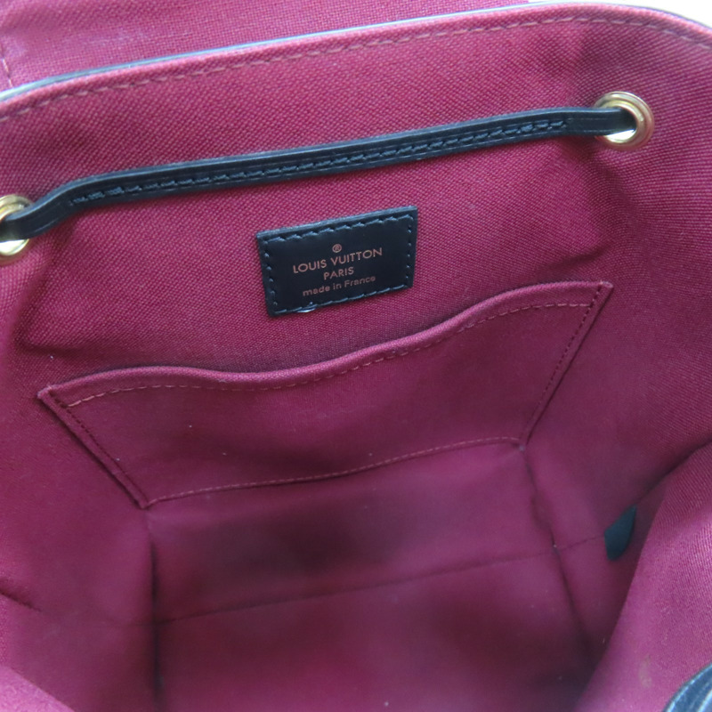 棕色 原花帆布 黑色牛皮 Montsouris BB 後背包【LOUIS VUITTON LV 路易威登】 M45516-5