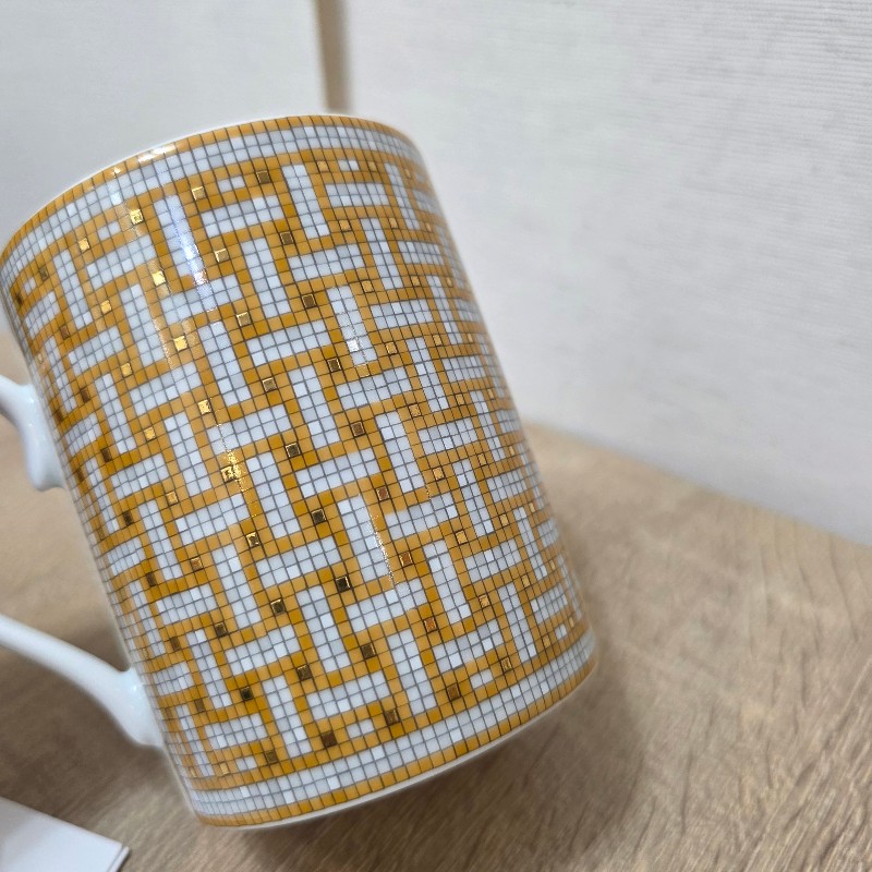 [ 精美品項🥰 ] Hermes 橘白馬賽克Mosaique陶瓷馬克杯-2