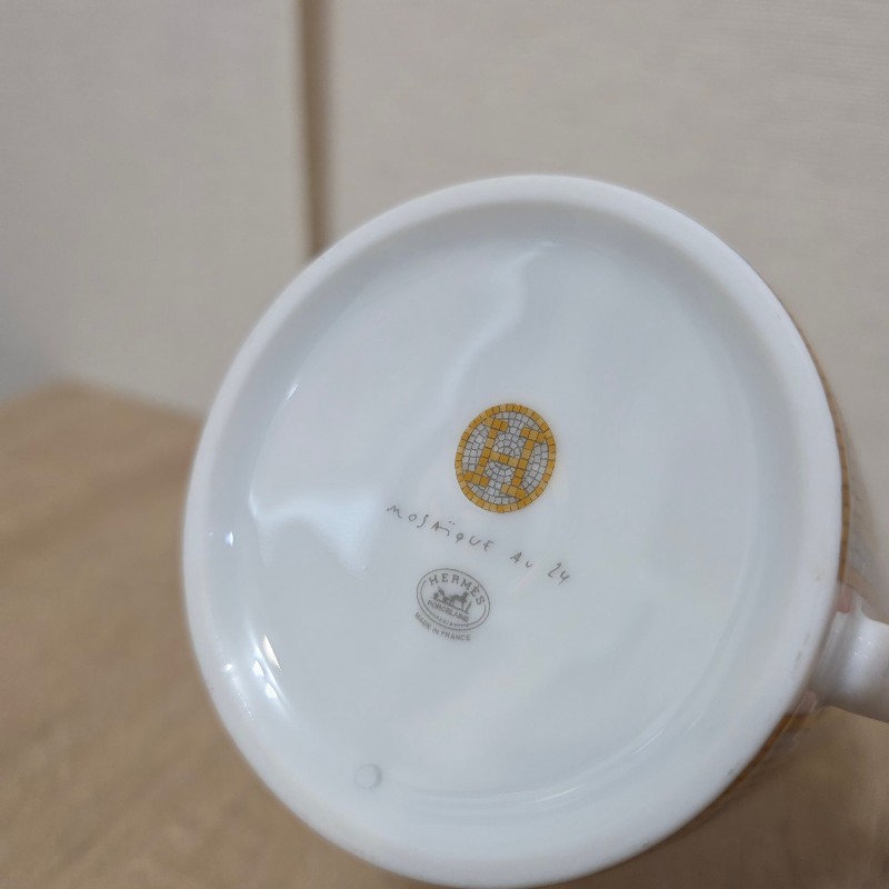[ 精美品項🥰 ] Hermes 橘白馬賽克Mosaique陶瓷馬克杯-3