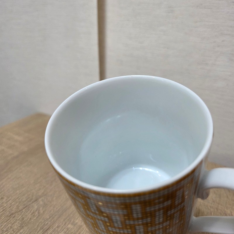 [ 精美品項🥰 ] Hermes 橘白馬賽克Mosaique陶瓷馬克杯-4