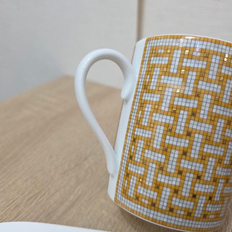 [ 精美品項🥰 ] Hermes 橘白馬賽克Mosaique陶瓷馬克杯-7