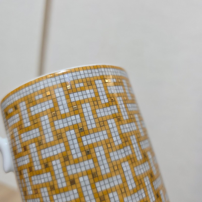 [ 精美品項🥰 ] Hermes 橘白馬賽克Mosaique陶瓷馬克杯-10