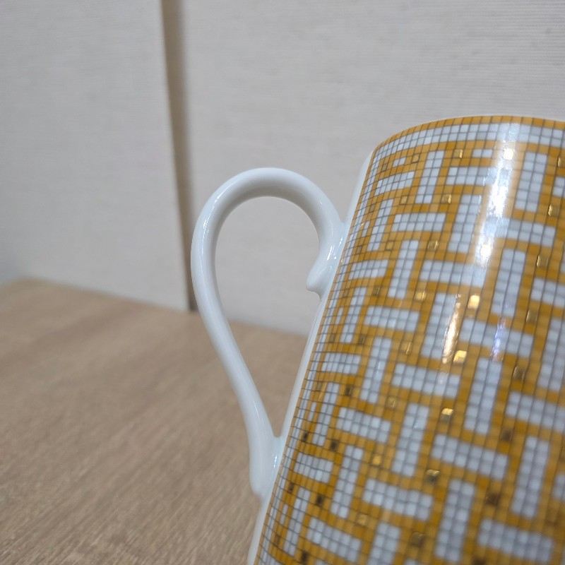 [ 精美品項🥰 ] Hermes 橘白馬賽克Mosaique陶瓷馬克杯-12