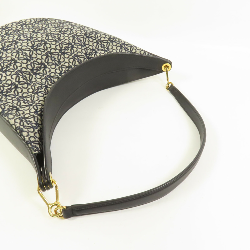 LOEWE 帆布Luna Bag金扣肩背袋-4