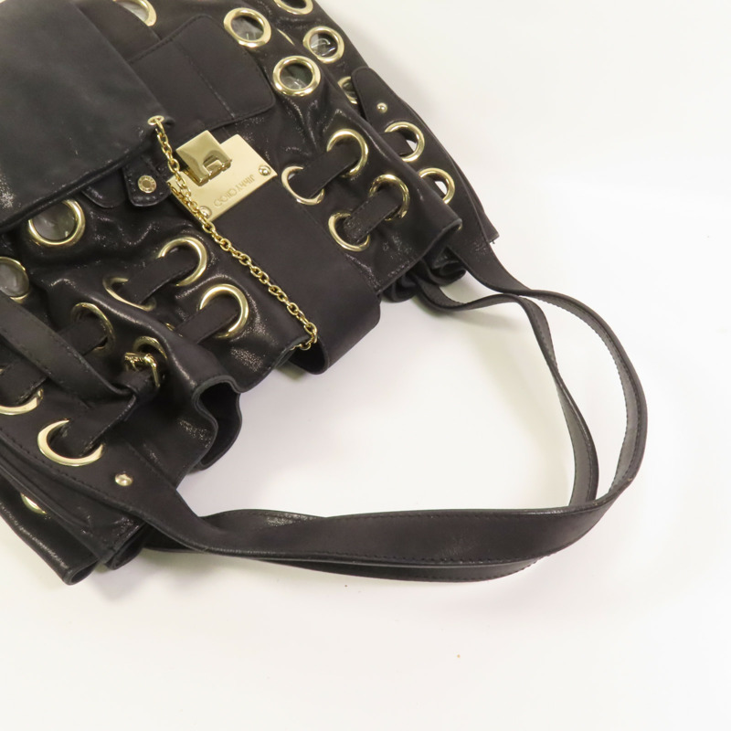JIMMY CHOO 皮革Ramona Bag金扣肩背袋-4