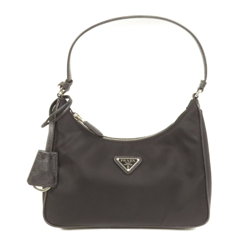 PRADA 尼龍Re-Edition 2005銀扣手挽袋-0