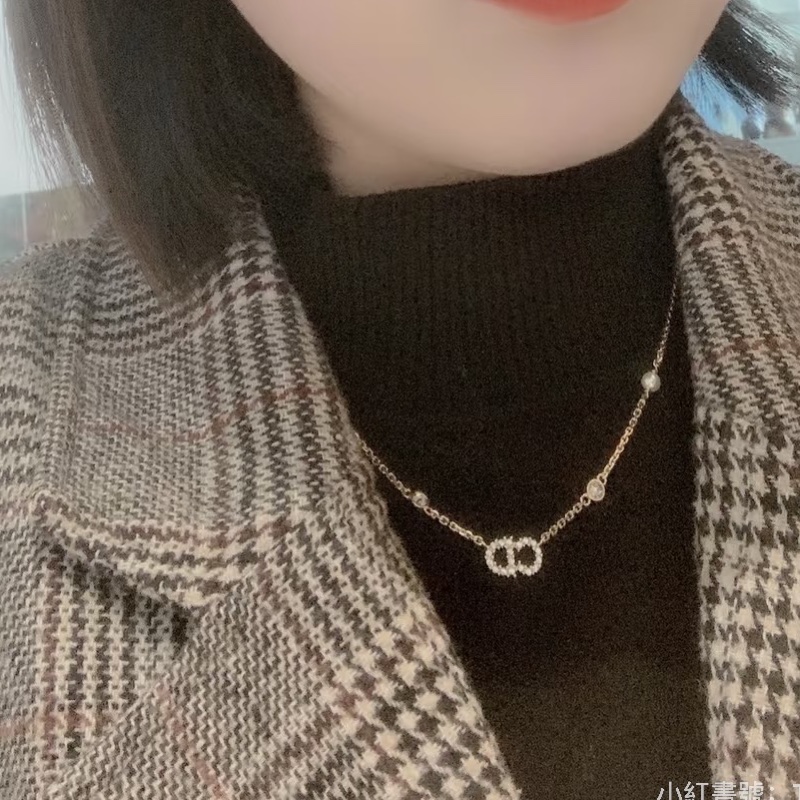 莉亞精品♡Dior 珍珠水鑽項鍊 全新-1