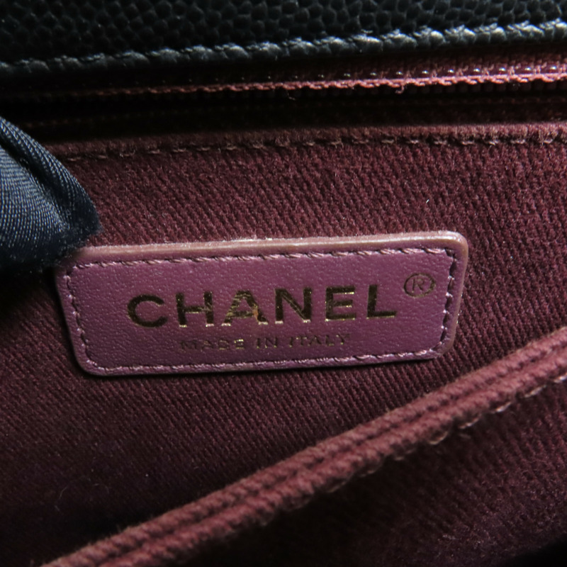 CHANEL 牛皮皮革Coco Handle Small金扣鏈帶手挽肩背兩用袋-7