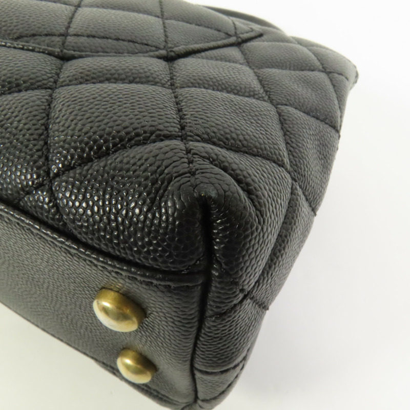 CHANEL 牛皮皮革Coco Handle Small金扣鏈帶手挽肩背兩用袋-13