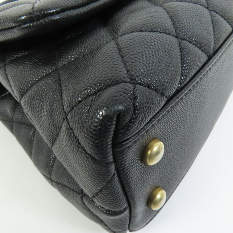 CHANEL 牛皮皮革Coco Handle Small金扣鏈帶手挽肩背兩用袋-14