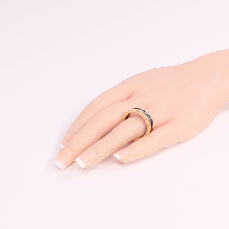 BVLGARI 18K玫瑰金/陶瓷B.zero1 Ring戒指Bvlgari#65/US#11-8