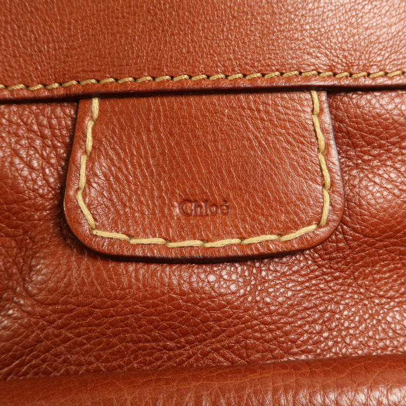 Chloe 牛皮皮革Hand Bag銀扣手挽袋-8