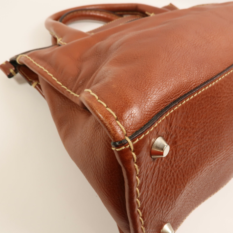 Chloe 牛皮皮革Hand Bag銀扣手挽袋-12