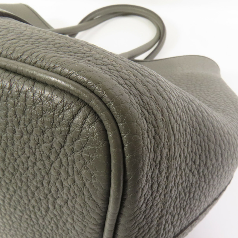HERMES Negonda皮革Garden Party TPM銀扣手挽袋Gris Meyer-9