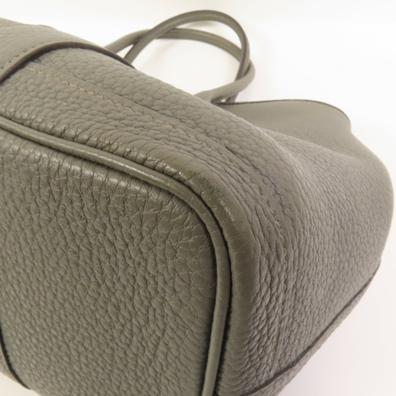 HERMES Negonda皮革Garden Party TPM銀扣手挽袋Gris Meyer-11
