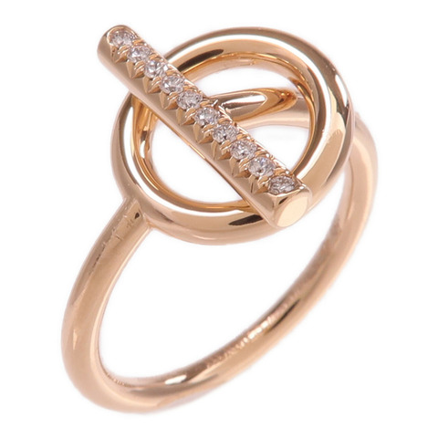 HERMES 18K玫瑰金Echappee Ring鑽石戒指Hermes#13/US#6.25