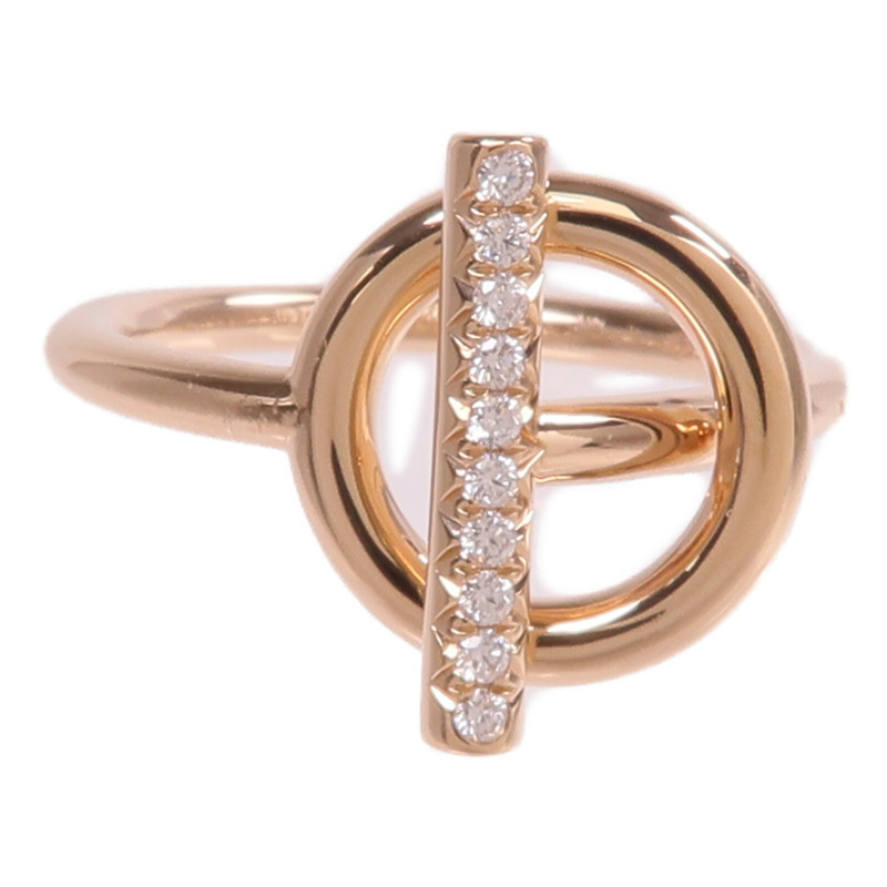 HERMES 18K玫瑰金Echappee Ring鑽石戒指Hermes#13/US#6.25-1