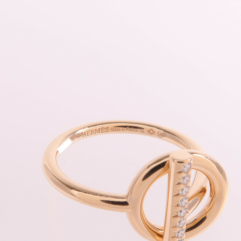 HERMES 18K玫瑰金Echappee Ring鑽石戒指Hermes#13/US#6.25-4