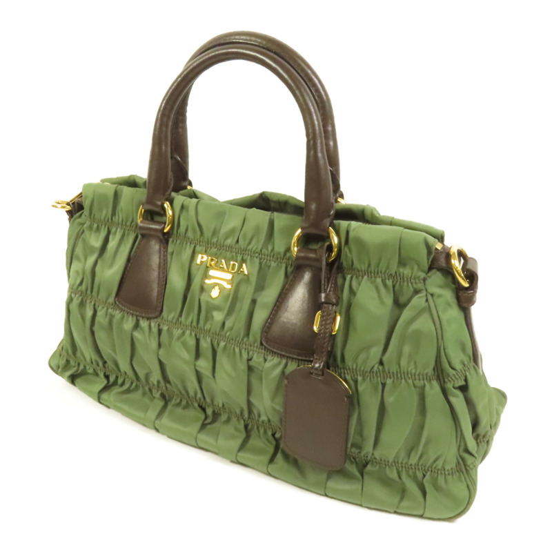 PRADA 尼龍2Way Shoulder金扣手挽肩背兩用袋-2