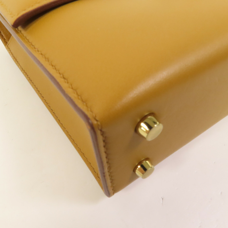 HERMES Tadelakt皮革Verrou Mini金扣鏈帶肩背袋Sesame-10