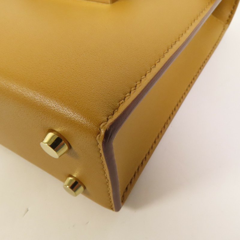 HERMES Tadelakt皮革Verrou Mini金扣鏈帶肩背袋Sesame-12