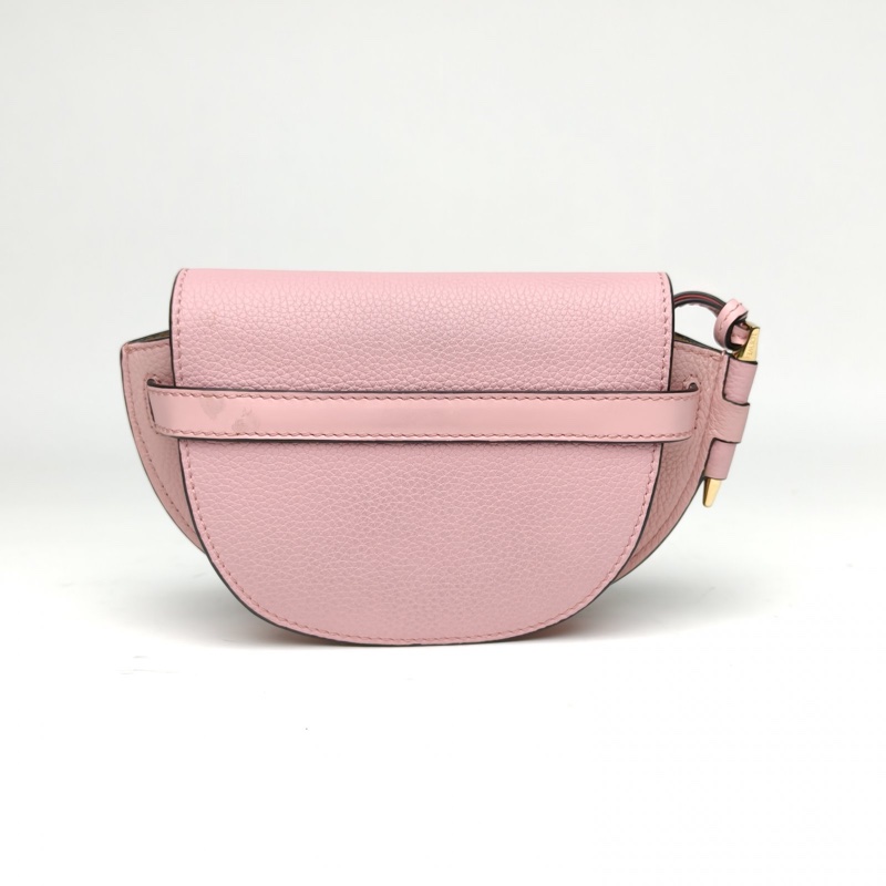 LOEWE Gate馬鞍斜跨包MINI粉色牛皮-2