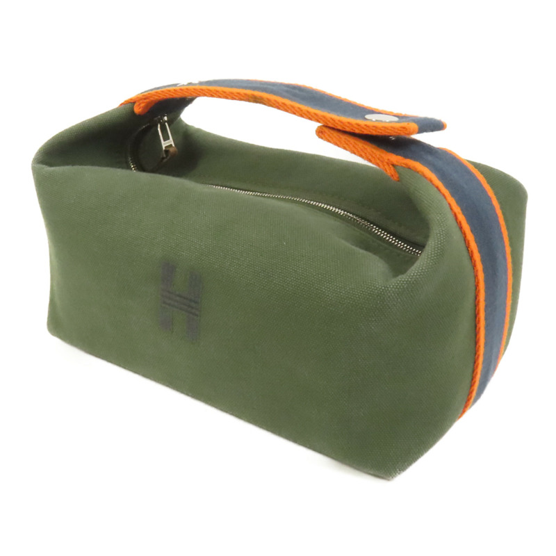 HERMES 帆布Bride-A-Brac Small銀扣手挽袋-2