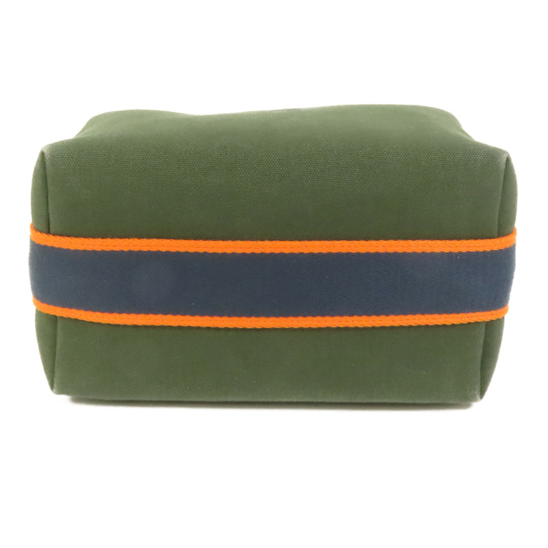 HERMES 帆布Bride-A-Brac Small銀扣手挽袋-3