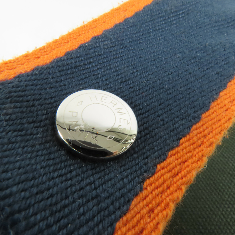 HERMES 帆布Bride-A-Brac Small銀扣手挽袋-6