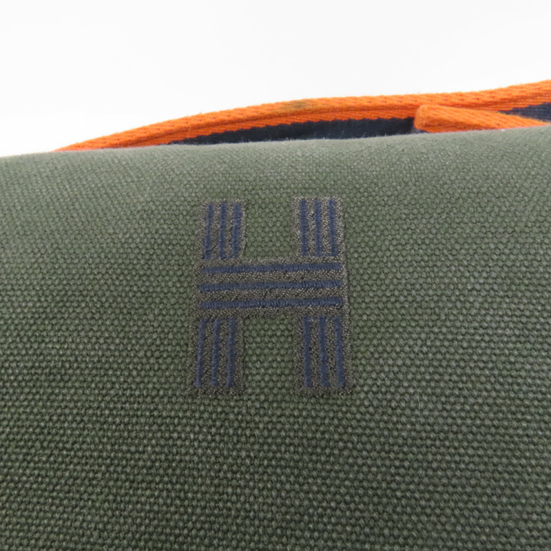 HERMES 帆布Bride-A-Brac Small銀扣手挽袋-7