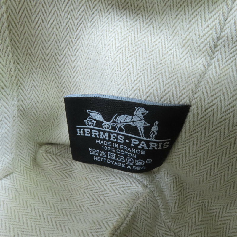 HERMES 帆布Bride-A-Brac Small銀扣手挽袋-9