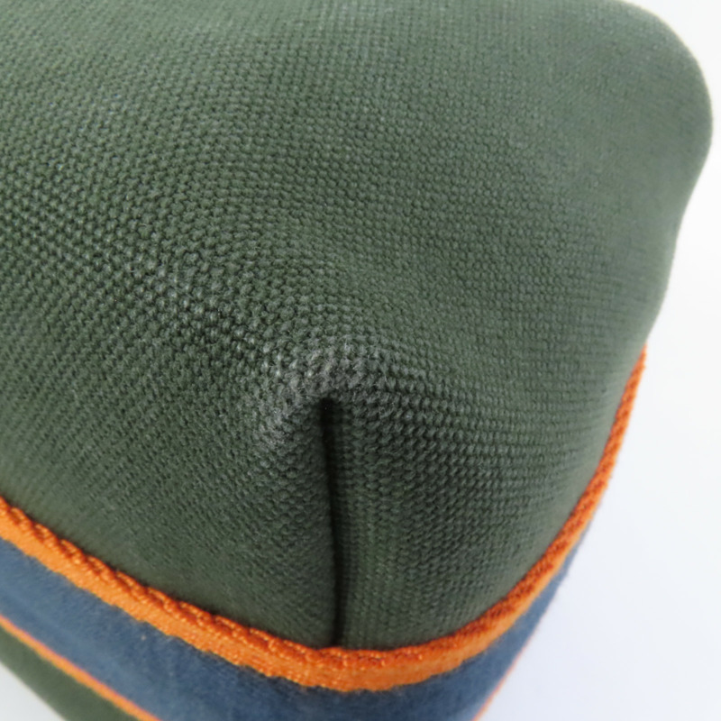 HERMES 帆布Bride-A-Brac Small銀扣手挽袋-10