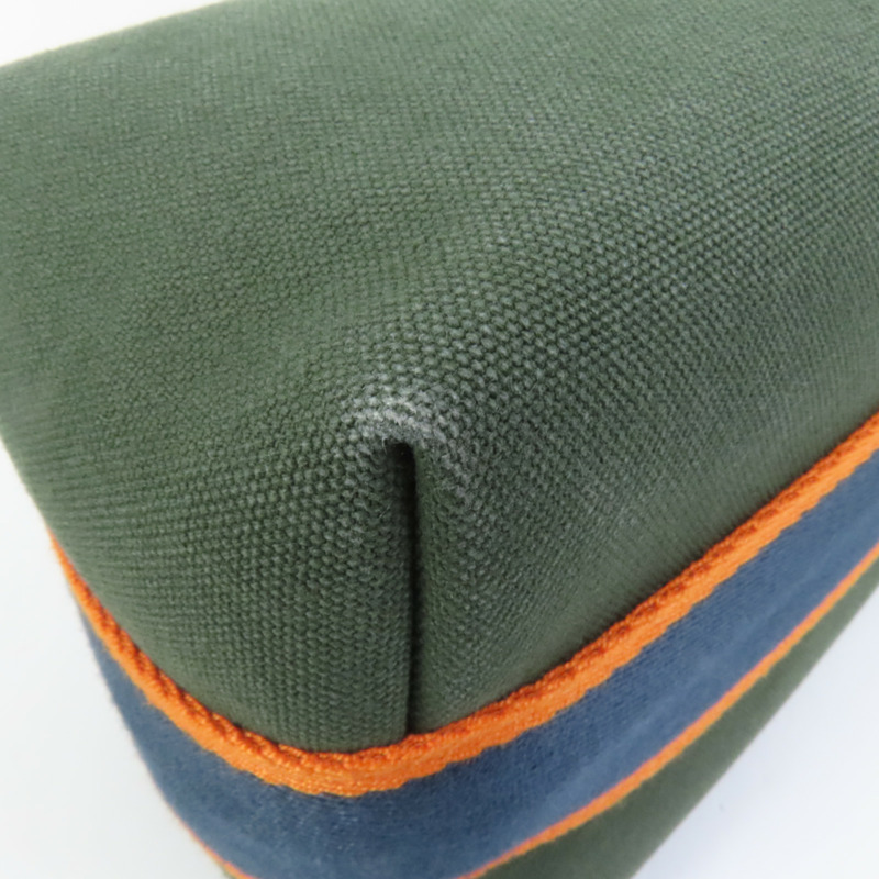 HERMES 帆布Bride-A-Brac Small銀扣手挽袋-11