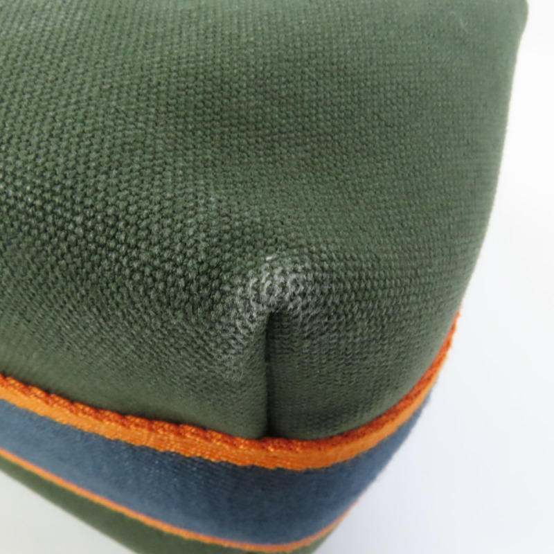 HERMES 帆布Bride-A-Brac Small銀扣手挽袋-12