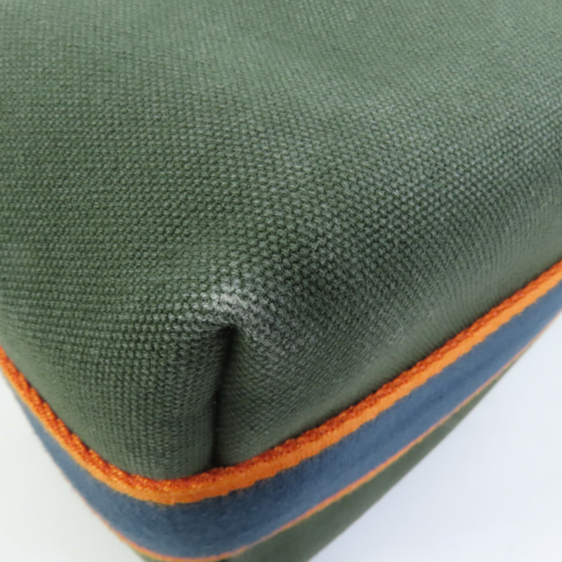 HERMES 帆布Bride-A-Brac Small銀扣手挽袋-13