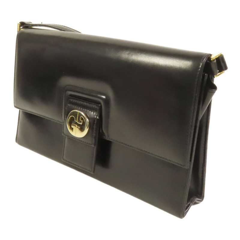 GUCCI 牛皮皮革Vintage Clutch Bag金扣肩背袋-2