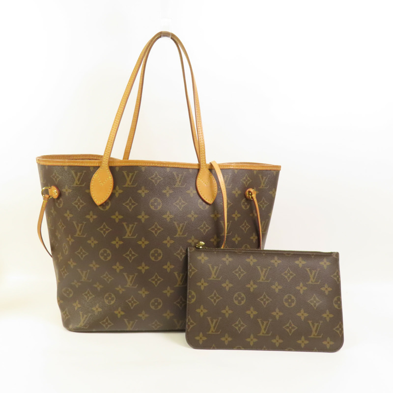 LOUIS VUITTON Monogram Neverfull MM金扣手挽袋-9