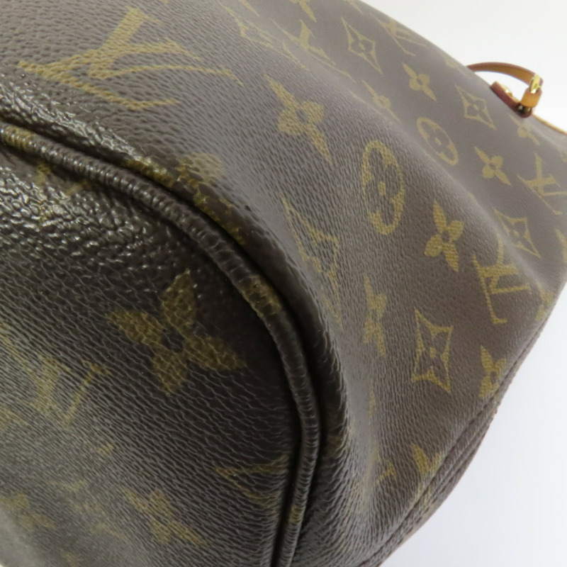 LOUIS VUITTON Monogram Neverfull MM金扣手挽袋-10