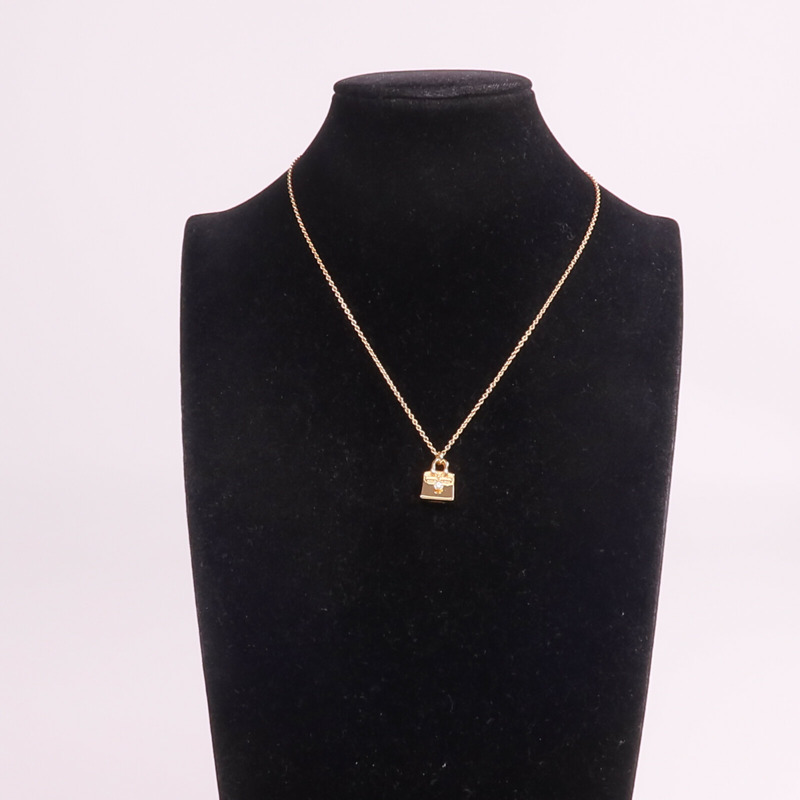 HERMES 18K玫瑰金Amulettes Birkin Diamond Pendant鑽石項鍊-8