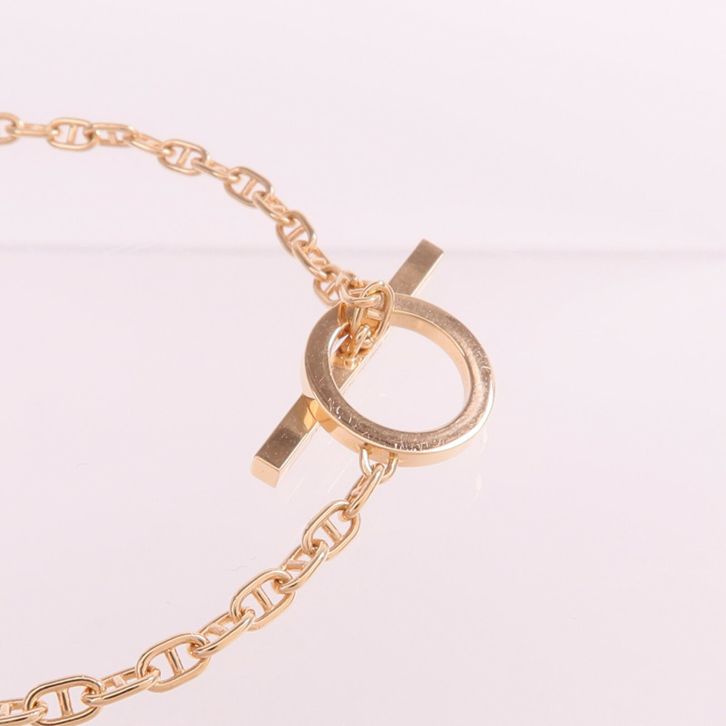 HERMES 18K玫瑰金Chaine d'ancre Contour Bracelet鑽石手鏈-4