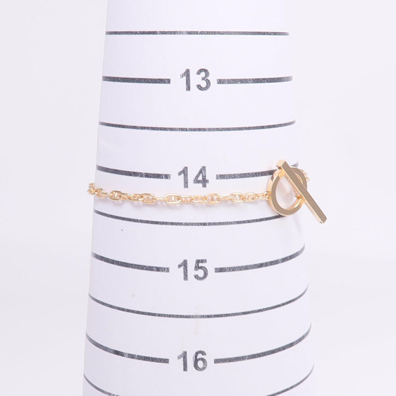 HERMES 18K玫瑰金Chaine d'ancre Contour Bracelet鑽石手鏈-10