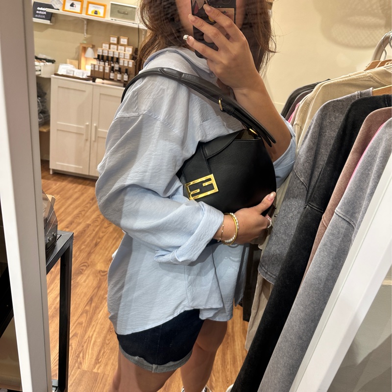 Fendi 可頌 法式隨性Hobo 包Croissant Bag small近全新-6
