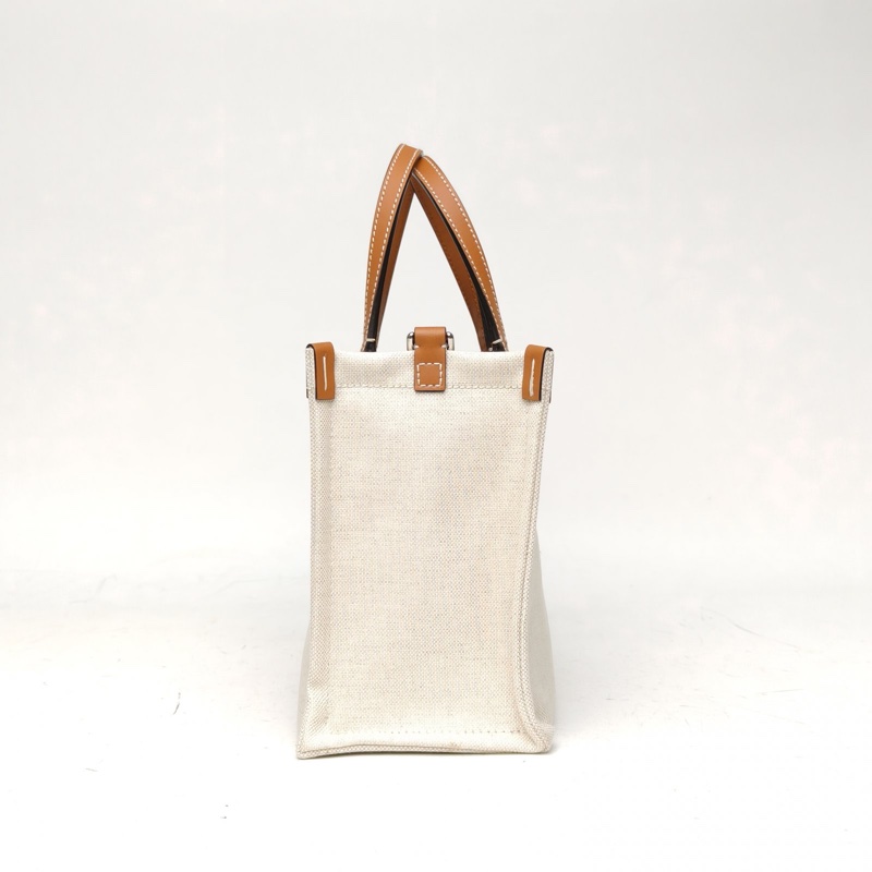 GUCCI 拼色帆布銀扣單肩包-1