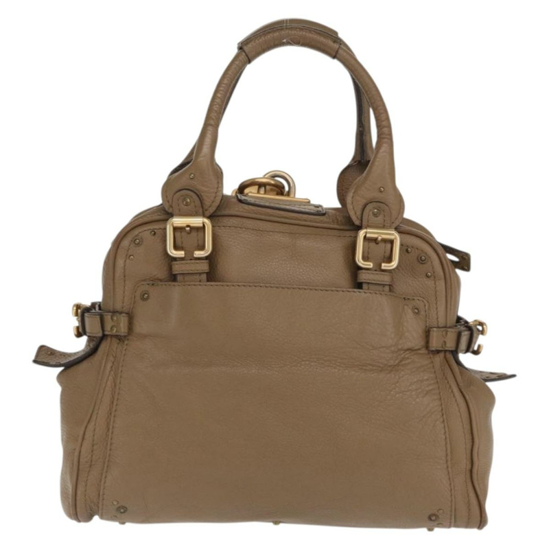 【日本直送】Chloe Paddington 手提包 皮革 棕色 金 銀色 正品 ep13108V-1