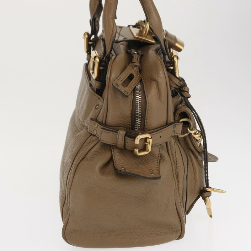 【日本直送】Chloe Paddington 手提包 皮革 棕色 金 銀色 正品 ep13108V-3