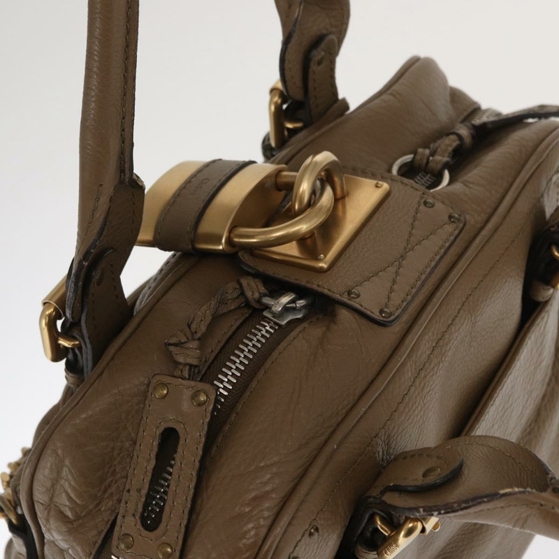 【日本直送】Chloe Paddington 手提包 皮革 棕色 金 銀色 正品 ep13108V-5