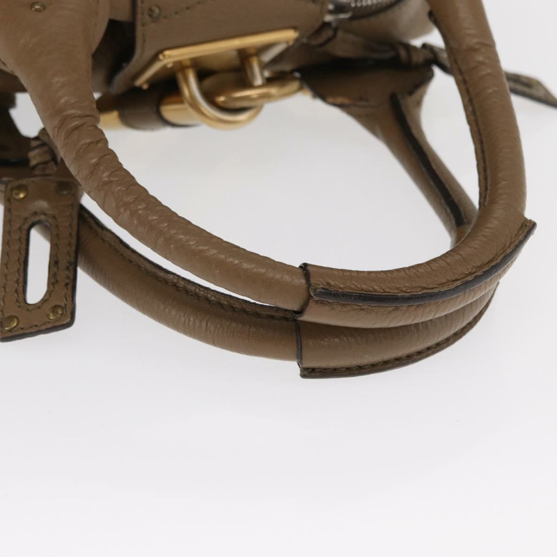 【日本直送】Chloe Paddington 手提包 皮革 棕色 金 銀色 正品 ep13108V-6